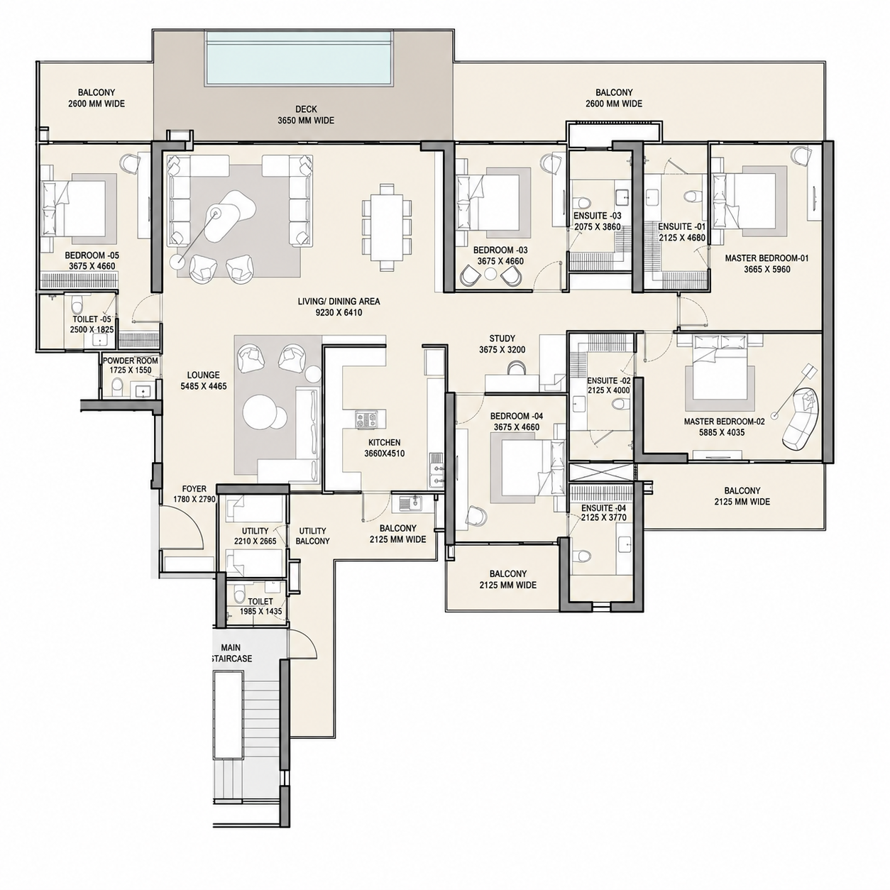4 BHK floor plan