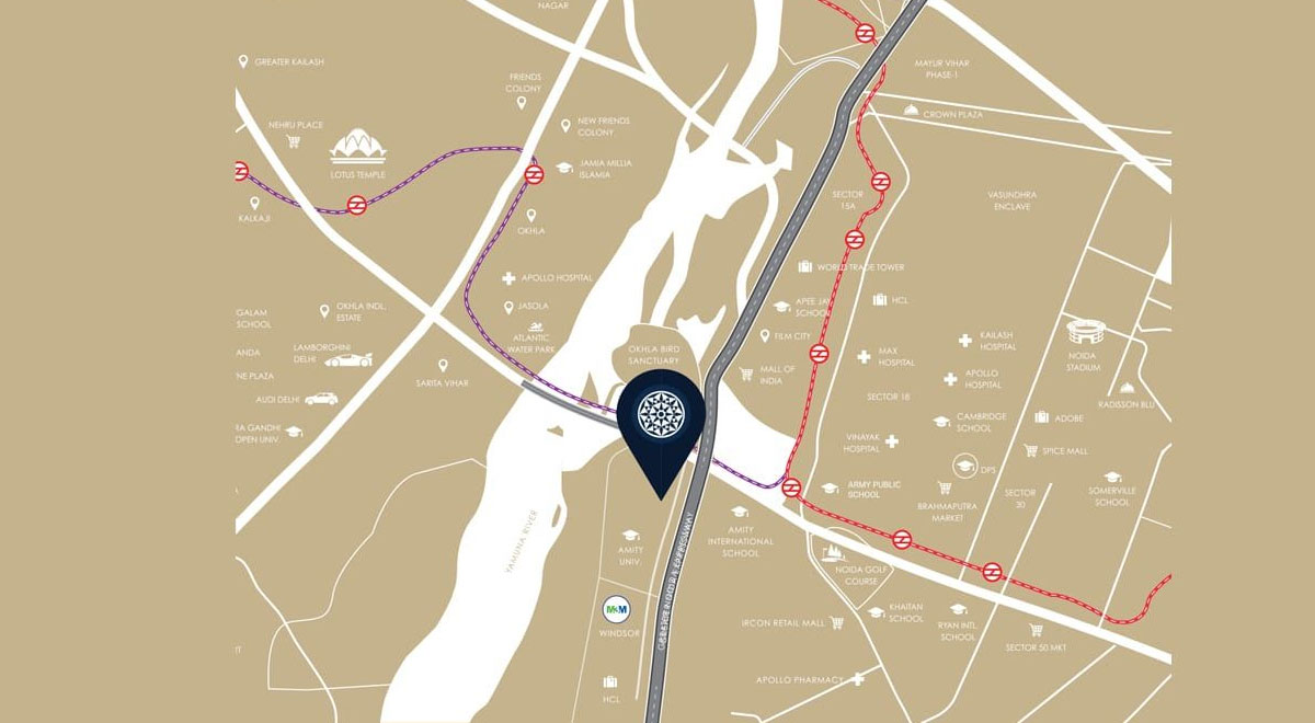 M3M The Cullinan location map