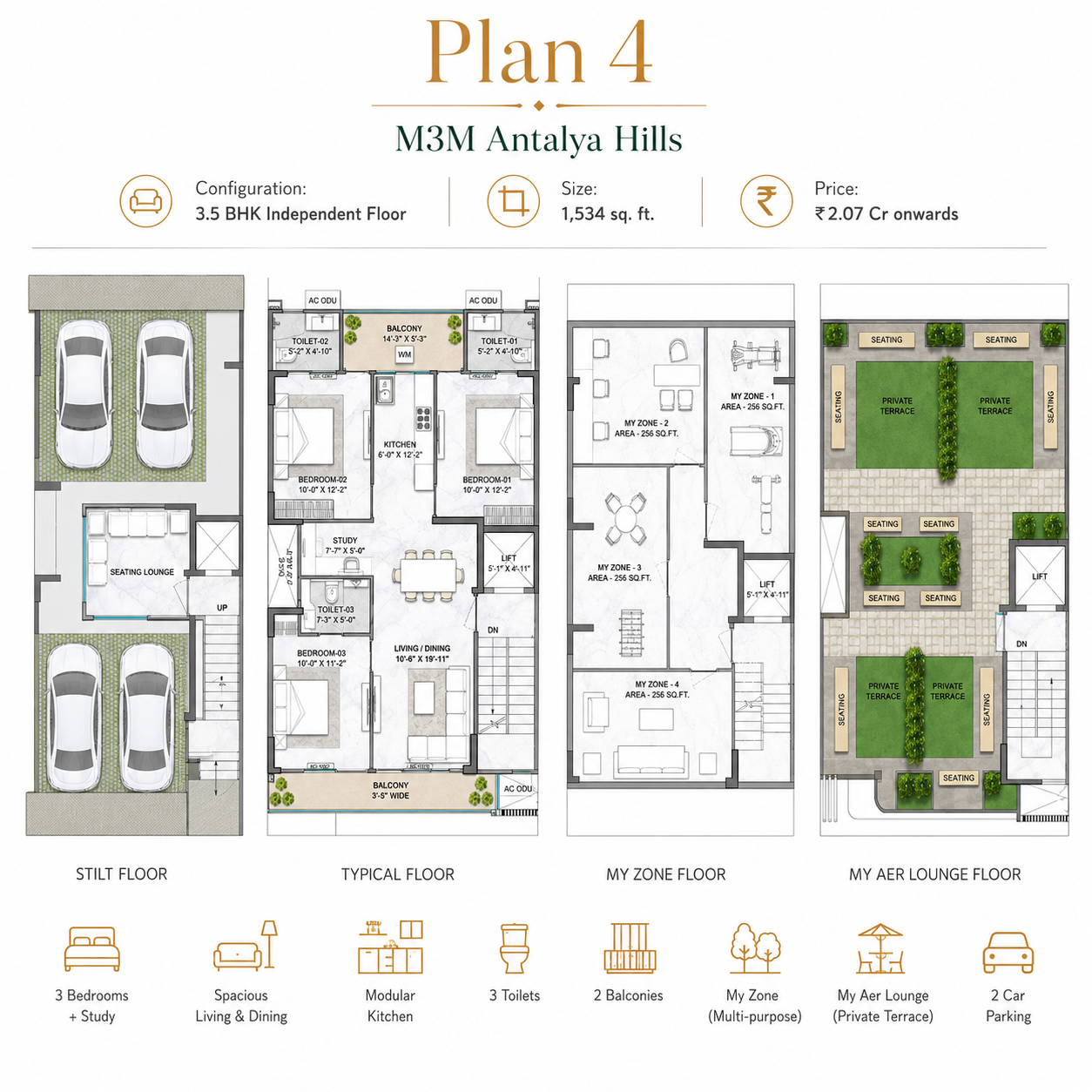3.5 BHK   floor plan