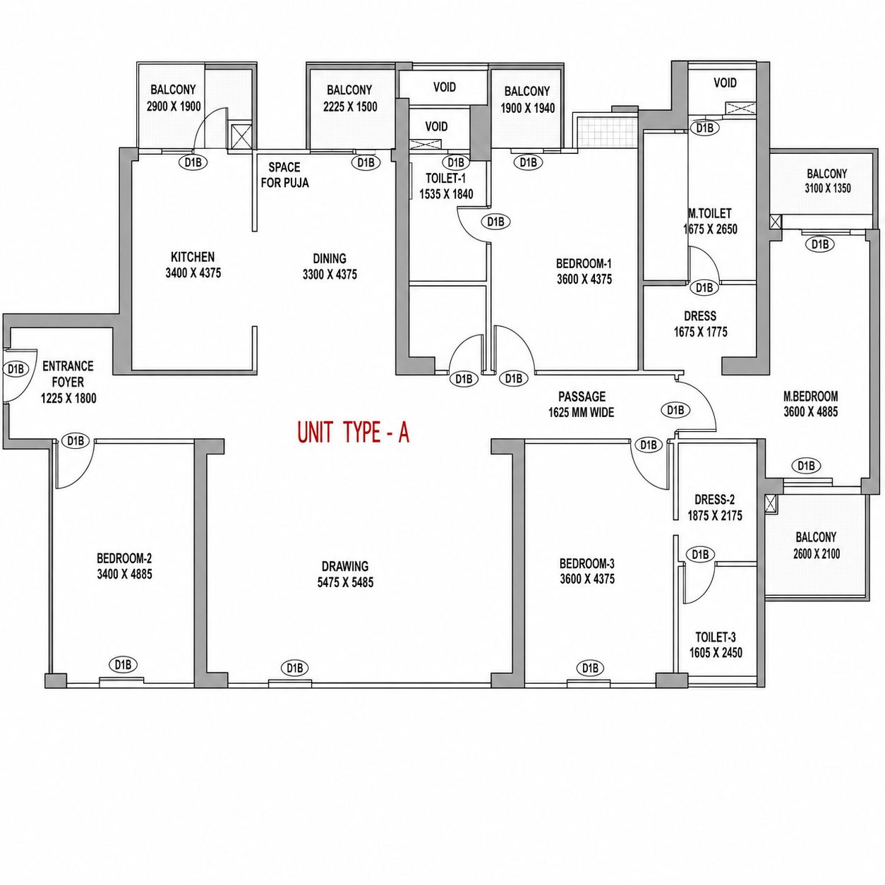 4.5 BHK floor plan