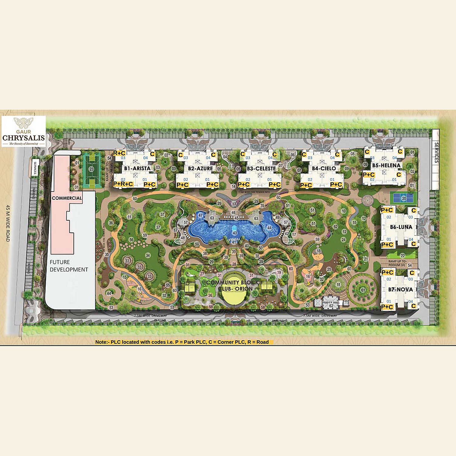 Gaur Chrysalis site plan