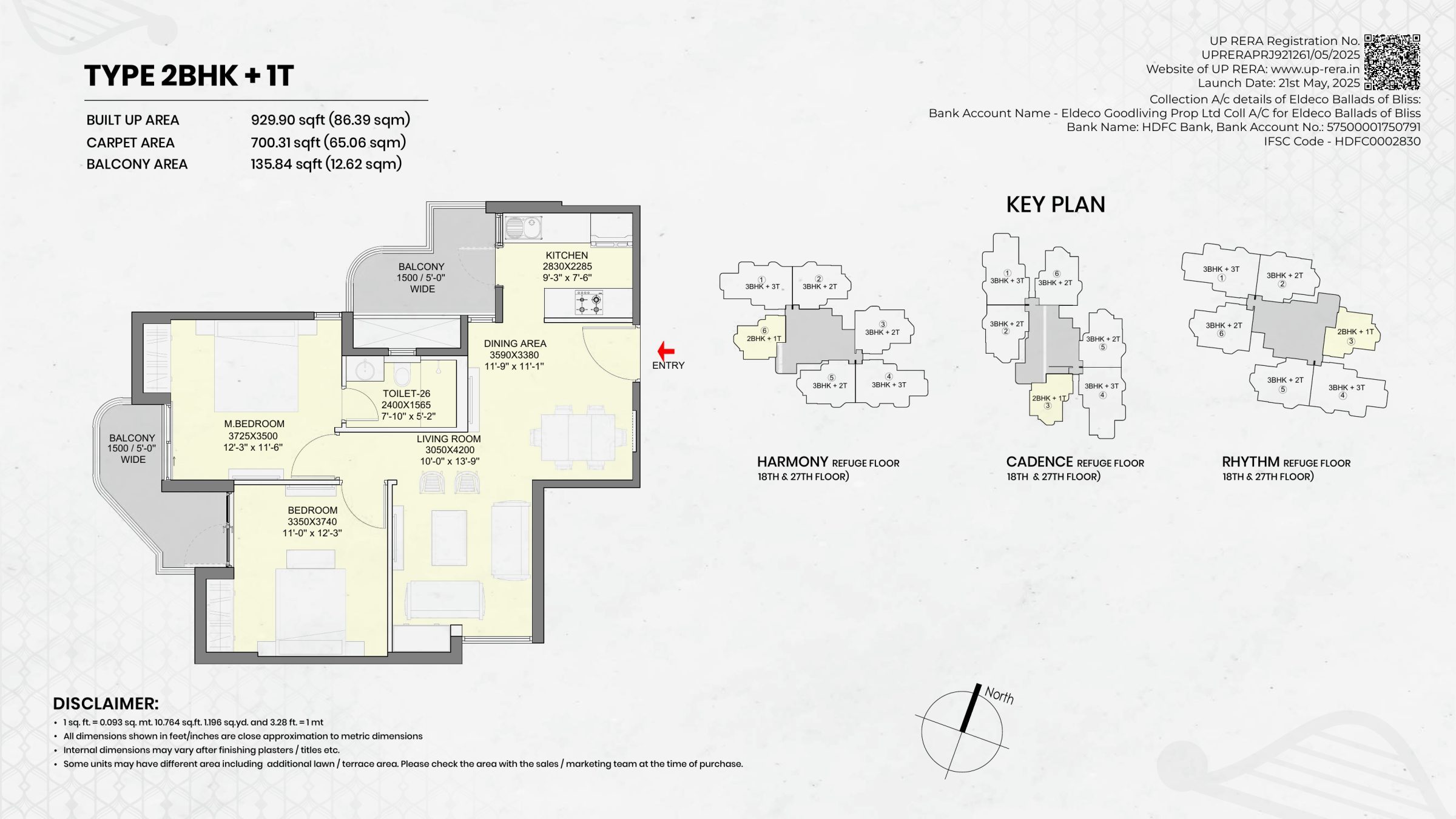 2BHK 1T Floor Plan floor plan