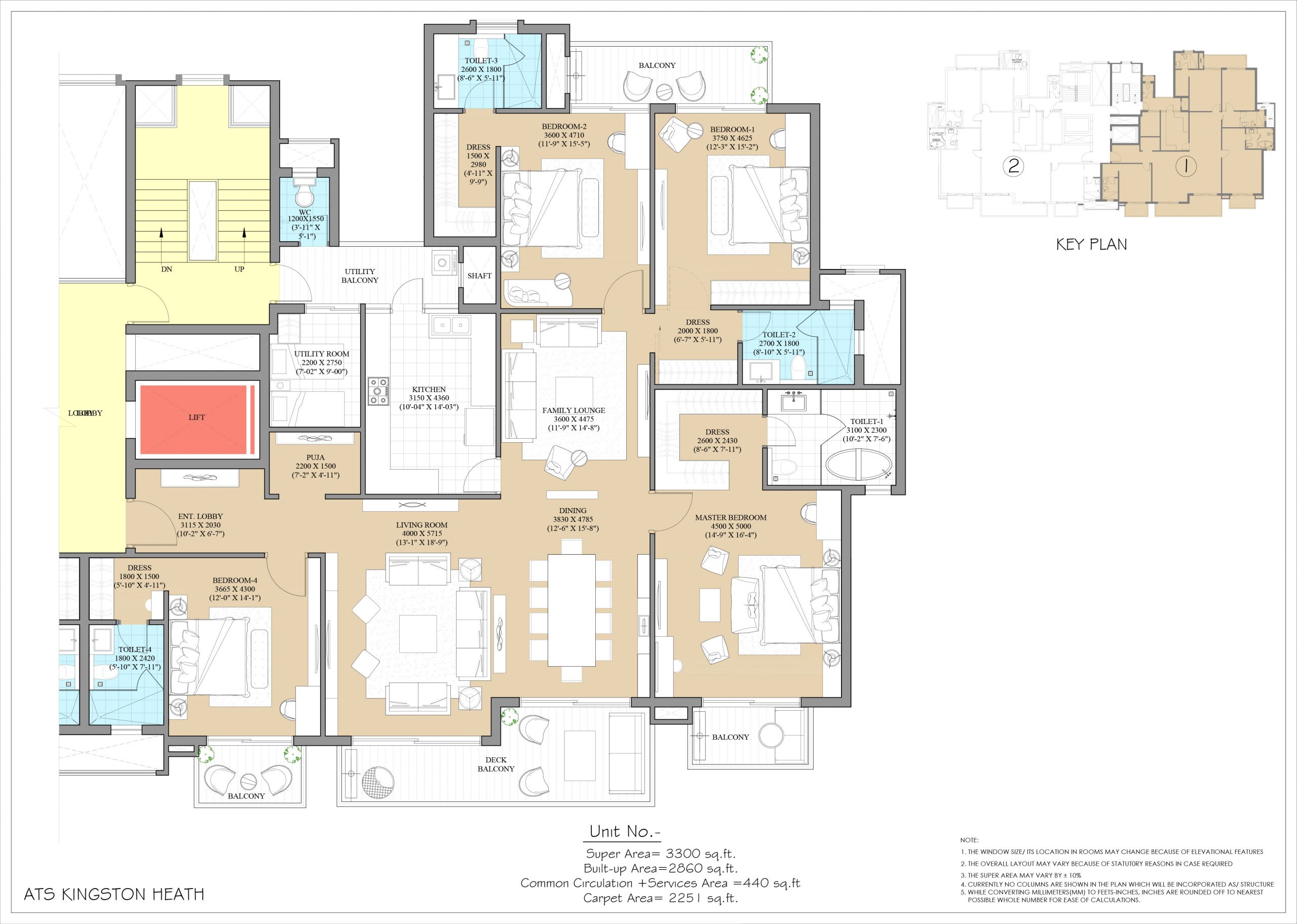4 BHK Layout (Plan B) floor plan