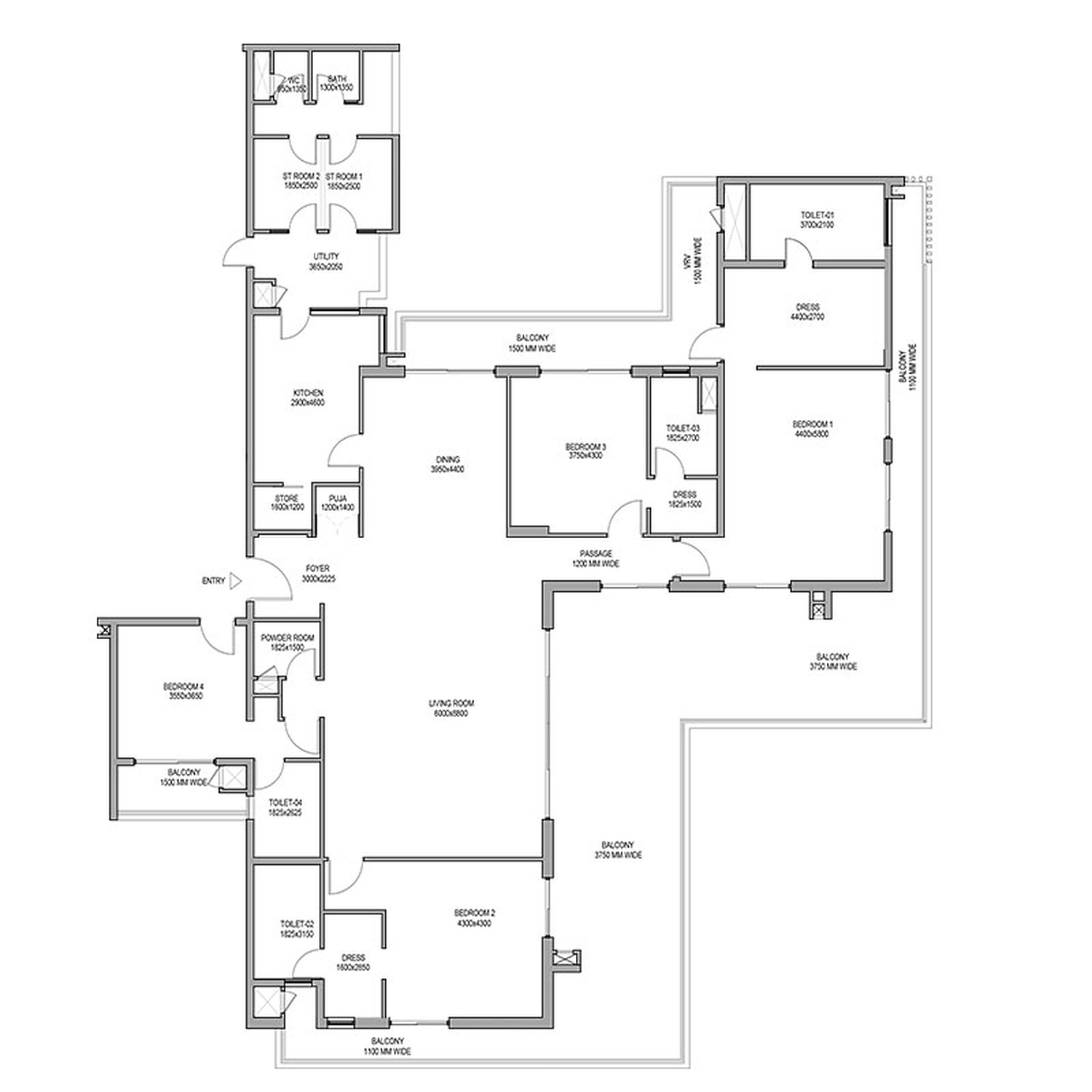 The Terrace Suite floor plan